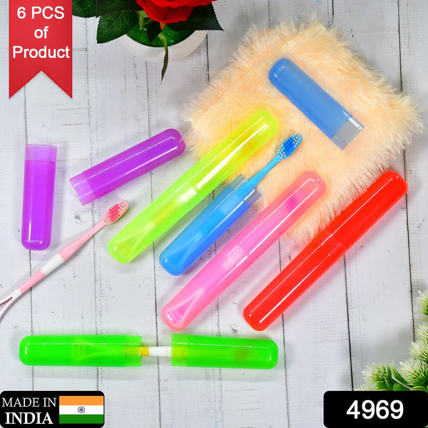 6Pc Plastic Toothbrush Cover Set