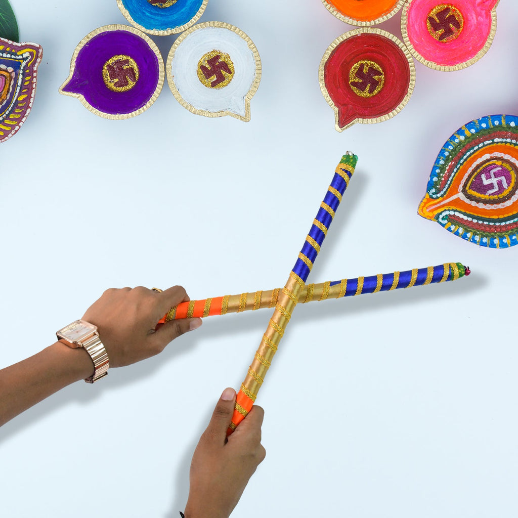 50 Pairs / 100 Sticks Wholesale Dandiya Sticks For Garba Navratri, image size:1024x1024