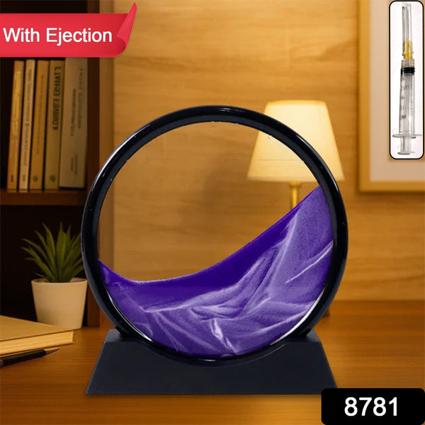 3D Moving Sand Art – Liquid Motion Deep Sea Sandscape with Round Glass Frame & ejection (1 Pc)